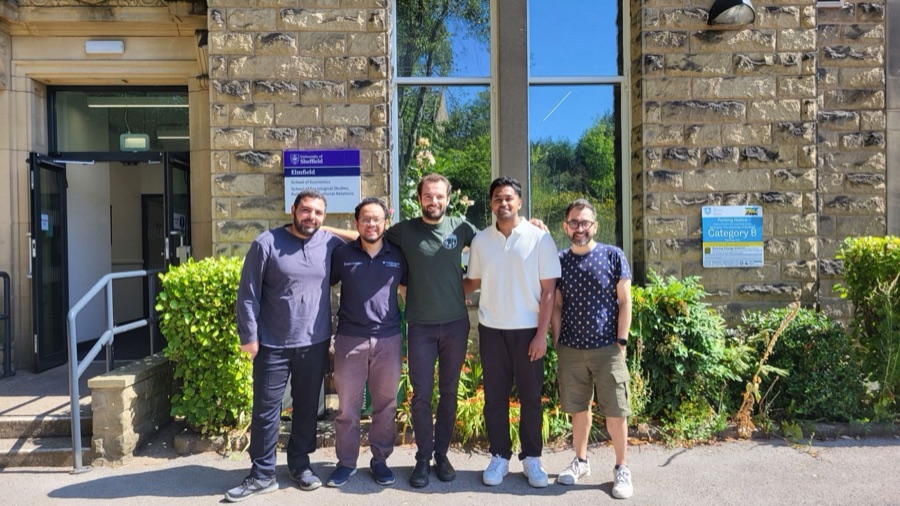 Group photo outside Elmfield, University of Sheffield